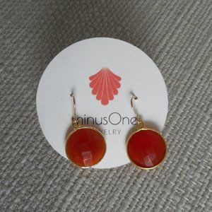 Red Carnelian Round Earrings, 14kt Gold Filled French Hook